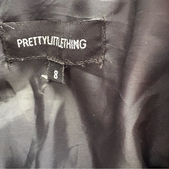 PrettyLittleThing Black Faux Leather Cropped Moto Jacket – Women’s Size 8 - Picture 5 of 5